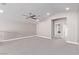 Spacious bedroom featuring neutral walls, carpet, recessed lighting, and a ceiling fan at 8797 Pinley Spring St, Las Vegas, NV 89113