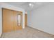This bedroom has a ceiling fan and a mirrored closet that provides ample storage at , Henderson, NV 89011