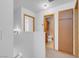 Upstairs hallway with built in cabinets and access to an updated bathroom at , Henderson, NV 89011