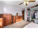 Bedroom with carpet, ceiling fan and a closet with plenty of storage space at 1727 Cherokee Ln, Las Vegas, NV 89169