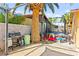 This backyard has a built-in barbecue area for outdoor entertaining at 2426 La Pluma St, Henderson, NV 89014