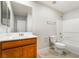 Bathroom featuring single sink, toilet, and shower with bathtub at 2871 Tanager Hill St, Henderson, NV 89044