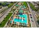 Aerial view of the community pool with seating, lounging areas, and shade structures, perfect for relaxation at 2871 Tanager Hill St, Henderson, NV 89044