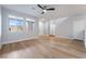 Spacious living room featuring modern ceiling fan and views of the exterior at 2871 Tanager Hill St, Henderson, NV 89044
