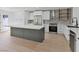Modern kitchen with white cabinets, stainless appliances, and a center island at 2894 Matese Dr, Henderson, NV 89052