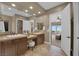 Spacious bathroom with double vanities, a makeup area, and designer finishes at 2901 Josephine Dr, Henderson, NV 89044