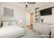 Bedroom featuring modern decor, built in storage, and a view of the doorway at 3163 Biccari Ave, Henderson, NV 89044