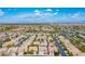 Expansive aerial shot showcases a community of single-story homes under a blue sky at 3278 Turning Bridge St, Las Vegas, NV 89135