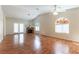 Inviting living room features hardwood floors, fireplace, and french doors to the backyard at 3510 Judah Way, Las Vegas, NV 89147