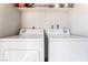 Functional laundry room with white washer and dryer units for convenience at 5020 Indian River Dr # 424, Las Vegas, NV 89103