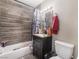 Updated bathroom with stylish tile and modern fixtures at 5112 Pebble Beach Blvd, Las Vegas, NV 89108