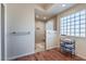Modern bathroom showcasing a glass enclosed shower and natural light at 5700 E Carter Ln, Pahrump, NV 89061