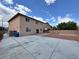 Spacious backyard with concrete and brick paver patio areas perfect for outdoor entertaining and low-maintenance living at 9604 Vital Crest St, Las Vegas, NV 89123