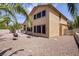 Large backyard with desert landscaping, grill, and outdoor seating offering ample space at 1421 Via Savona Dr, Henderson, NV 89052