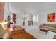 Cozy living room with hardwood floors, neutral paint, and ample natural light at 1421 Via Savona Dr, Henderson, NV 89052