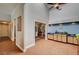 Open home bar area with custom cabinets and great view throughout the home at 3151 Coachlight Cir, Las Vegas, NV 89117