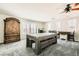Bright game room featuring a rustic billiards table with bench, a large wardrobe, and lots of natural light at 5920 Big Horn View St, North Las Vegas, NV 89031