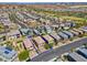 Aerial view showcasing property with blue outline in neighborhood at 880 Cirrus Cloud Ave, Las Vegas, NV 89138