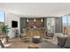 Stylish bar with modern stools, lighting, and mountain views at 13 Rockstream Dr, Henderson, NV 89012