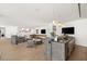 Open living space with a modern bar, lounge, and game area at 13 Rockstream Dr, Henderson, NV 89012