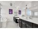 This bright bathroom boasts double sinks, lots of counter space and a large soaking tub at 3136 Mossfield Ave, Henderson, NV 89052
