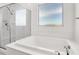 Bright bathroom boasts separate shower and soaking tub at 3136 Mossfield Ave, Henderson, NV 89052