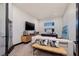 Office area with TV, desk, and modern decor at 33 Desert Juniper Ln, Henderson, NV 89011