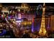Aerial view of the illuminated Las Vegas strip with prominent landmarks at night at 4200 S Valley View Blvd # 3078, Las Vegas, NV 89103