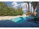 Inviting backyard pool with mature shade trees and a spa at 4509 Paseo Del Ray Dr, Las Vegas, NV 89121