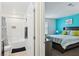 Bathroom with a shower over bath and easy access to bedroom at 4612 Townwall St, Las Vegas, NV 89115