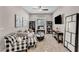 Modern living room with stylish decor, comfortable seating, and ample natural light at 6325 Gambetta St, Las Vegas, NV 89115