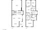 Two story floor plan showing the dimensions of the kitchen, garage, living room, bedrooms, and baths at 806 Star Estates Ave, North Las Vegas, NV 89086