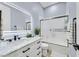 Bathroom featuring vanity with marble countertop, modern fixtures, and glass enclosed shower at 11 Feather Sound Dr, Henderson, NV 89052