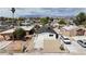 An aerial view showcases the neighborhood and the home's location in the community at 1424 Balzar Ave, Las Vegas, NV 89106