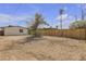 The expansive backyard, enclosed by a fence, is ready for landscaping and personalization at 1424 Balzar Ave, Las Vegas, NV 89106