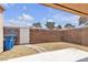 Private backyard featuring desert landscaping and brick accents at 2504 Paradise Village Way, Las Vegas, NV 89120