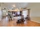 Dining area featuring a table with seating adjacent to the kitchen, ideal for casual meals and gatherings at 3432 Beca Faith Dr, North Las Vegas, NV 89032