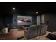 Home theater room with projector and screen provides an immersive entertainment experience at 5850 Rockway Glen Ave, Las Vegas, NV 89141