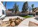 Large backyard with RV parking, a sports court, pool, and mature trees at 6517 W Brooks Ave, Las Vegas, NV 89108