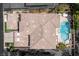 Aerial shot showcases the property layout, including casita, primary suite, pool and outdoor kitchen at 712 Proud Eagle Ln, Las Vegas, NV 89144