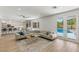 Spacious living room with access to the backyard pool and patio area at 712 Proud Eagle Ln, Las Vegas, NV 89144