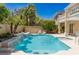 Inviting backyard pool area with lush landscaping, perfect for relaxation at 712 Proud Eagle Ln, Las Vegas, NV 89144