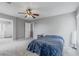 Spacious main bedroom with carpeting, ceiling fan, a doorway and closet at 776 Anacapri St, Las Vegas, NV 89138