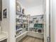 Walk-in pantry featuring organized shelving and ample storage space at 9732 Abel Cliff St, Las Vegas, NV 89143
