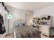 Cozy bedroom with fun decor, including a zebra print blanket and built-in shelving at 2600 E Owens Ave, North Las Vegas, NV 89030