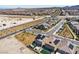 Drone shot emphasizing the property's outdoor living spaces and it's location within a well-planned community at 2601 Gallarate Dr, Henderson, NV 89044