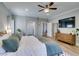 Well-appointed bedroom with modern furnishings, wood floors, and plenty of closet space at 2780 Gallant Hills Dr, Las Vegas, NV 89135