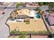 Large backyard featuring a swimming pool, boat parking, and a storage shed, all on a well-maintained lot at 3165 S Monte Cristo Way, Las Vegas, NV 89117
