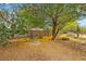Desert backyard with mature trees and rocks, creating a peaceful space at 4185 W Arby Ave, Las Vegas, NV 89118