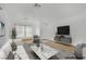 Bright living room with modern furniture and wood flooring at 4909 Cherokee Run Ct, Las Vegas, NV 89131